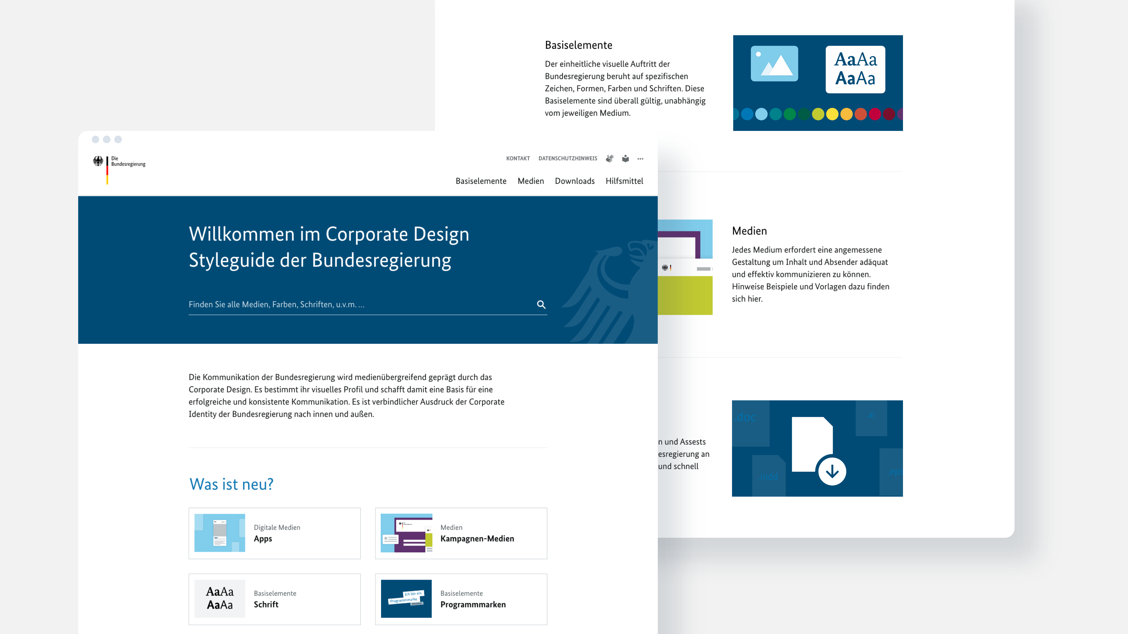 Startseite des Styleguides der Bundesregierung